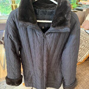 XL Marc New York Thermolite Quilted Jacket with faux fur detail